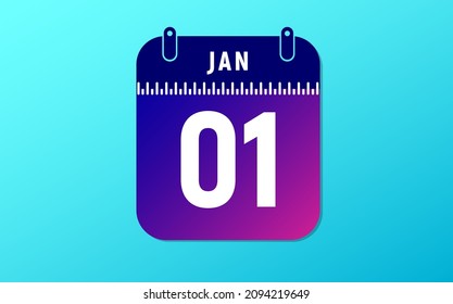 Modern gradient calendar for January 1, 2022