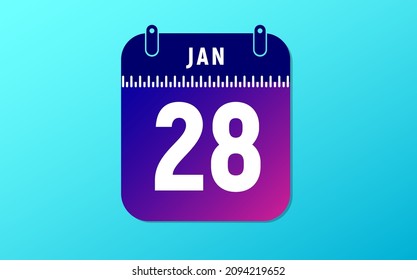 Modern gradient calendar for January 28, 2022
