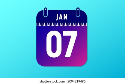 Modern gradient calendar for January 7, 2022