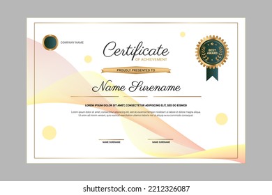 Modern gradient certificate vector with gold reward