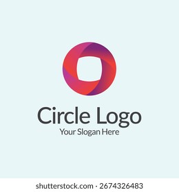 Modern Gradient Circle Logo with Intertwined Shapes