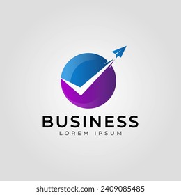 modern gradient color agency travel check business logo. transport, logistics delivery logo