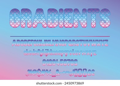 Modern Gradient Color Font Set