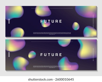 Modern gradient colorful blobs background banners. Vector 3d illustration.