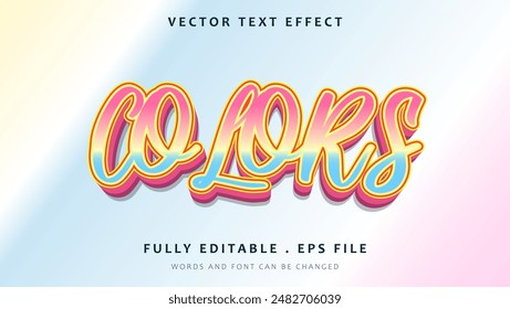 Modern Gradient Colorful Editable Text Effect Design Template . Effect Saved in Graphic Style