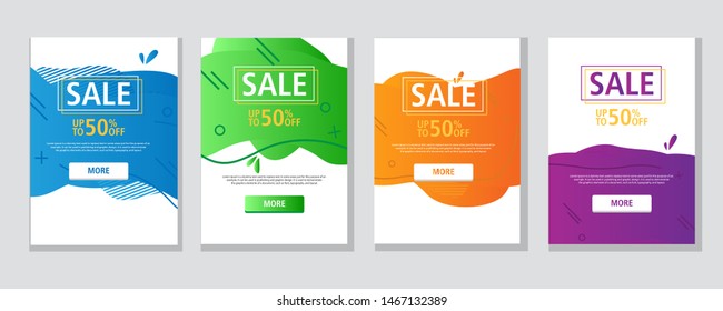 Modern Gradient Colorfull Sale Banner and Poster A4 Background for Market, Supermarket and Social Media Use 