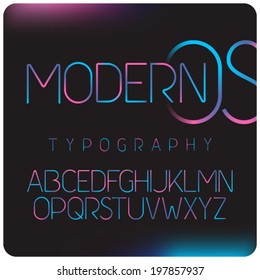 Modern gradient colors font