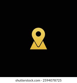 Modern Gradient colors Location icon vector illustration with black background.