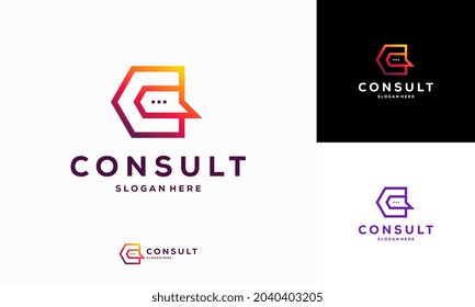 Modern Gradient Consulting Agency logo template designs, Simple Elegant Consult logo template