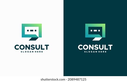 Modern Gradient Consulting agency logo template designs, Talk Chat logo symbol