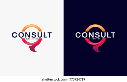 Modern Gradient Consulting Agency logo template designs, Simple Elegant Consult logo template