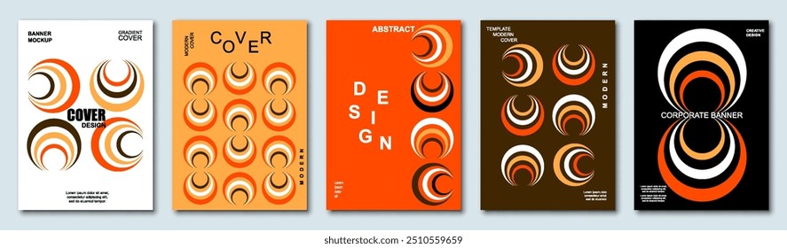 Conjunto de diseño de fondo de cubierta de gradiente moderno. Tarjeta de la cubierta. Composiciones vibrantes de Formas geométricas en 3D. Anuncio, cubierta, tarjeta, Fondo de pantalla, decoración, cartel, folleto, folleto, medios sociales, publicidad