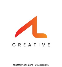 Modern gradient creative initial letter a and l logo design