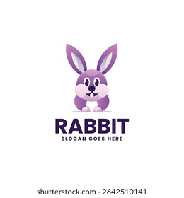 Modern Gradient Cute Rabbit Logo Design