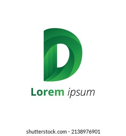 Modern gradient d letter logo icon and illustration design