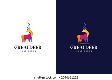 modern gradient deer logo colorful abstract
