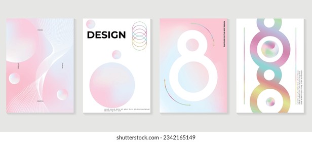 Modern gradient design background cover. Abstract gradient graphic with geometric shape, line. Aesthetic business cards collection illustration for flyer, brochure, invitation, social media, poster.