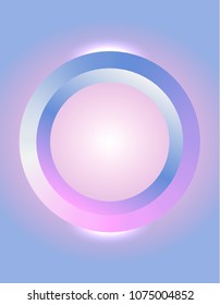 Modern gradient design template. Abstract ring shape on blue and pink background. Futuristic concept