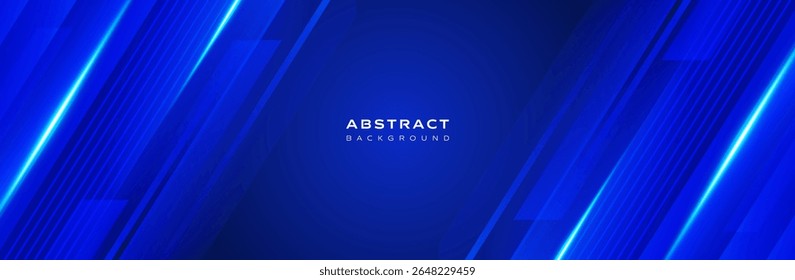 Modern gradient diagonal lines background in dark blue. Futuristic digital concept with glowing effect. Website, cover, banner, template, presentation.