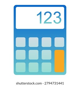 Modern Gradient Digital Calculator Icon for Financial Calculation and Mathematical Operations