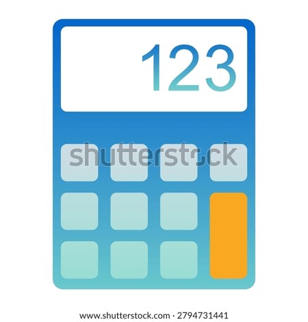 Modern Gradient Digital Calculator Icon for Financial Calculation and Mathematical Operations
