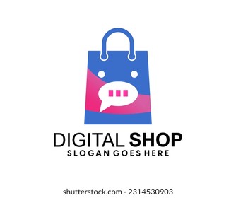 Modern gradient e commerce-logo-collection, Shopping logo, E-commerce logotype,
