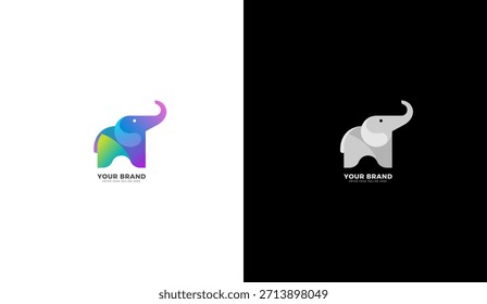 Modernes Elefantenlogo. Bunte abstrakte Elefanten Symbol, Abstrakte Tierwelt Symbol. Designvorlage für Unternehmensbranding, Technologie und kreatives Design