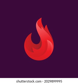 Modern Gradient Fire Flame Vector Logo Icon