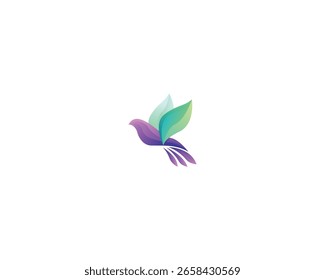 Modern Gradient Flying Bird Logo Design, Vector Format.
