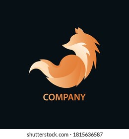 Modern gradient fox tail animal mascot logo Premium Vector