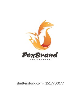 Modern Gradient Fox Tail Logo Illustration Stock Vector (Royalty Free ...