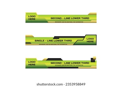 Modern gradient geometric lower third banner interface design template