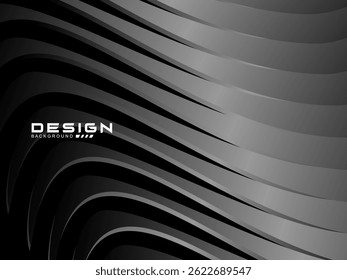 Líneas grises degradadas modernas sobre fondo negro. Diseño minimalista. Cubre Plantillas de diseño, diseños de folletos de negocios, Sitios web, Fondos de pantalla, etc.
