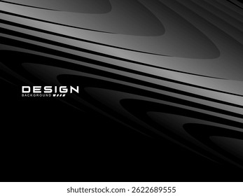 Líneas grises degradadas modernas sobre fondo negro. Diseño minimalista. Cubre Plantillas de diseño, diseños de folletos de negocios, Sitios web, Fondos de pantalla, etc.