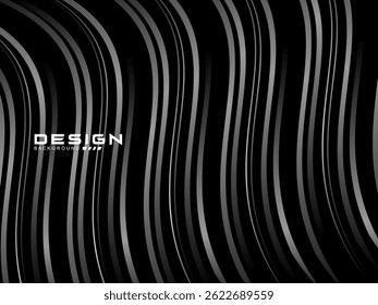 Modern gradient gray lines on black background. Minimalist design. Cover design templates, business brochure layouts, websites, wallpapers, etc.