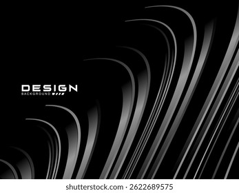 Modern gradient gray lines on black background. Minimalist design. Cover design templates, business brochure layouts, websites, wallpapers, etc.