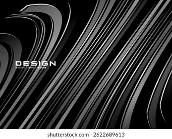 Modern gradient gray lines on black background. Minimalist design. Cover design templates, business brochure layouts, websites, wallpapers, etc.