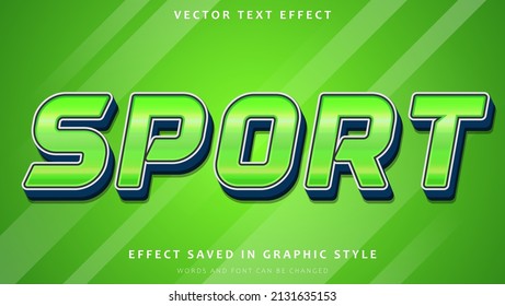 Modern Gradient Green 3d Word Sport Editable Text Effect Design. Effect Saved In Graphic Style