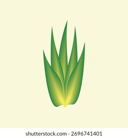 Modern Gradient Green  Aloe Vera Illustration.