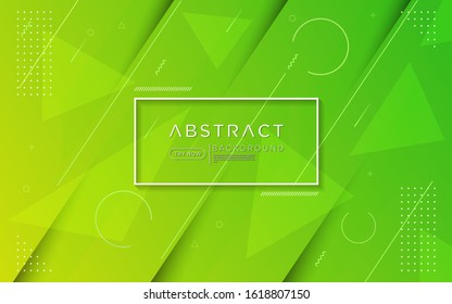 Modern gradient green colorful background combine with abstract shape and element. 