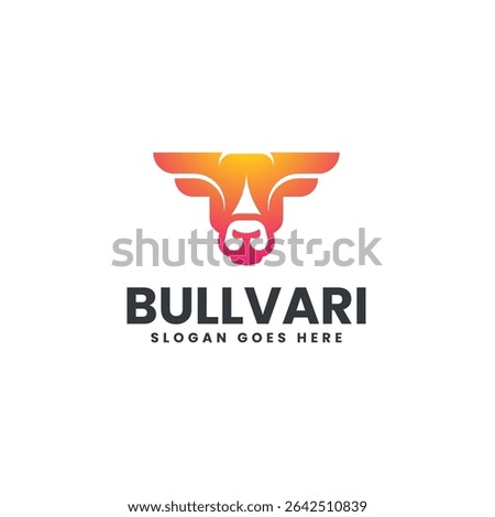 Modern Gradient Head Bull Logo Design