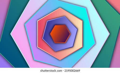 A modern gradient hexagonal pattern background with soft color transitions and geometric network design, editable vector EPS 10