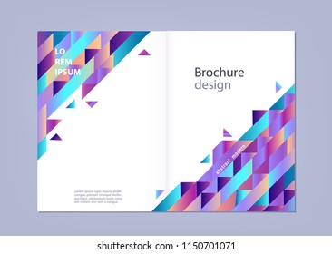 Plantilla horizontal de degradado moderno para afiches o presentaciones empresariales o promocionales con espacio de copia y formas geométricas abstractas y rayas con color fluido en la ilustración vectorial.