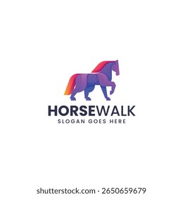 Modern Gradient Horse Logo Design