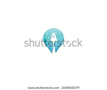 Modern Gradient Hot Air Balloon Logo Design, Vector Format.