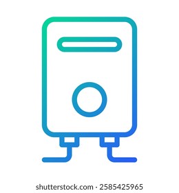 Modern Gradient Hot Water Heater Icon Design