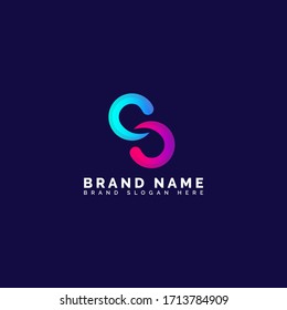 Modern gradient Infinity symbol limitless bright gradient sign vector symbol icon logo template. Infinity vector icon logo for company or business or creative agency.