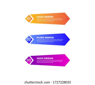 Diseño vectorial gráfico de información de gradiente moderno