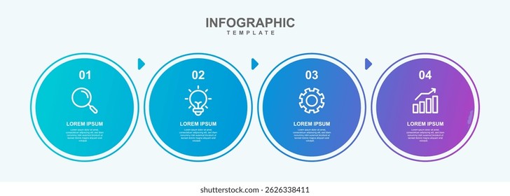 Modern Gradient Infographic Template with Circular Steps