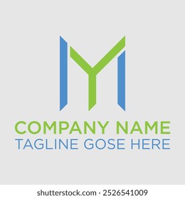 modern gradient initial MY YM logo vector. initial MY or YM logo. monogram logo design combination of letters M and Y in gold color forming a diamond. usable for brand and business logos. flat design.